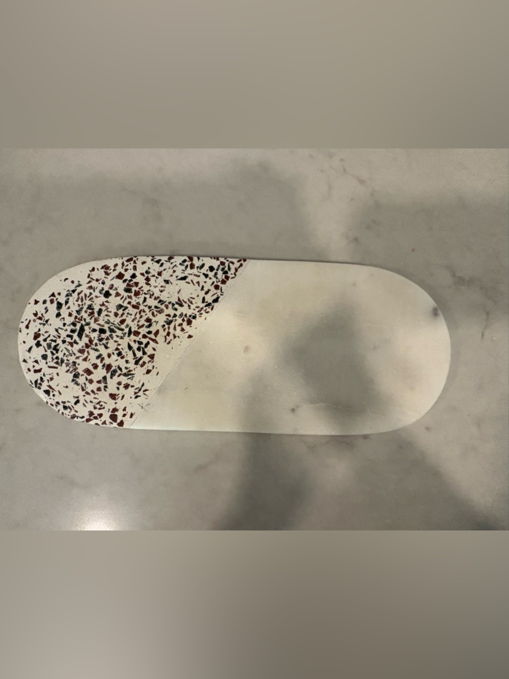 Terrazzo Accent Soap Dish Tray in White